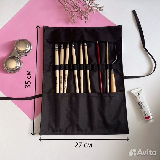 Пенал-скрутка для длинных кистей 