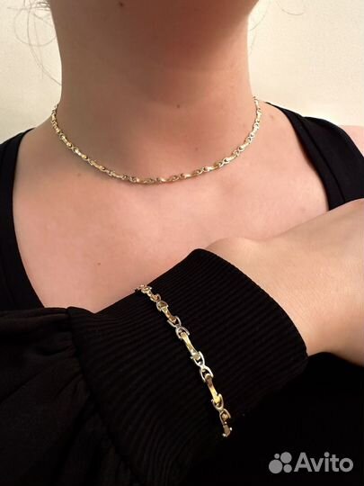 Комплект из золота колье+браслет Турция