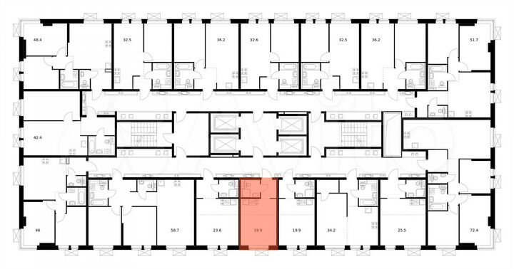 Квартира-студия, 19,9 м², 23/33 эт.