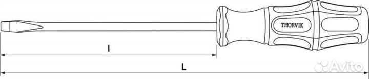 Thorvik SDL5038 Отвертка стержневая шлицевая, SL5х