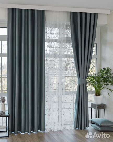 Шторы адора базальтовый новые на окна пошив