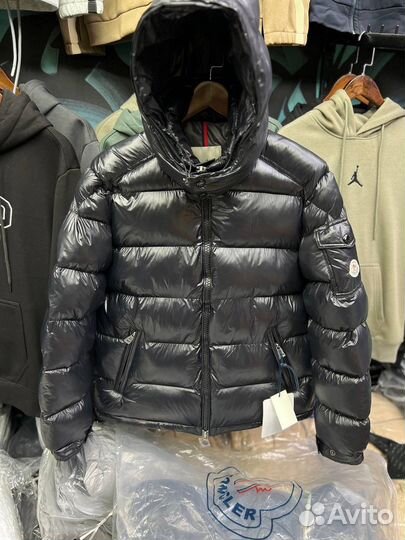 Пуховик moncler глянцевый с nfc пух