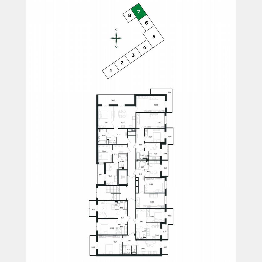 1-к. квартира, 39,1 м², 6/8 эт.