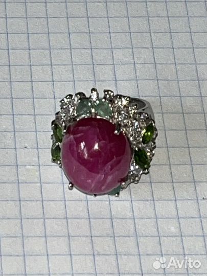 Серебряное кольцо с мадагаскарским рубином