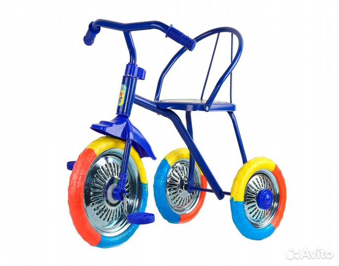 Детский велосипед трехколесный синий