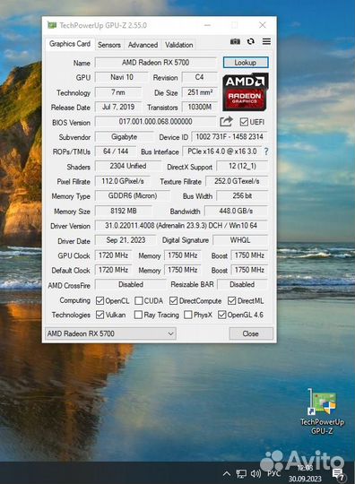Видеокарта RX 5700 Gigabyte
