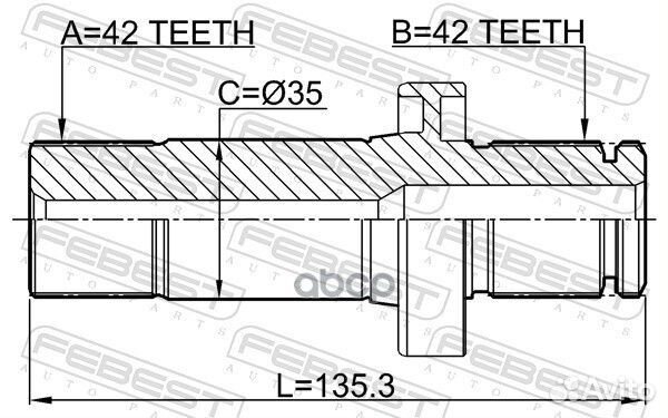 Полуось передняя L VW T5/Multivan 03- febest