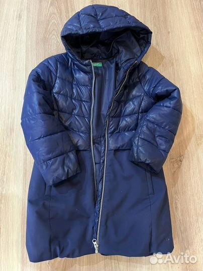 Пальто для девочки утепленное 128 р Benetton