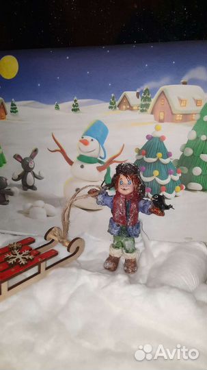 Ватные елочные игрушки