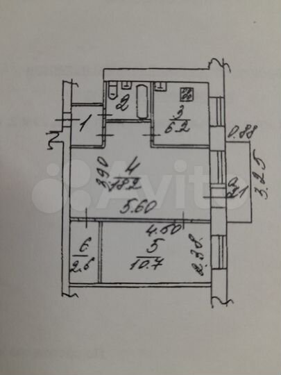 2-к. квартира, 42,7 м², 3/5 эт.