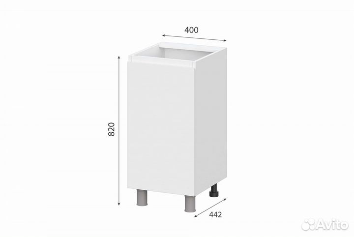 Готовая кухня белая со столешницей 1м