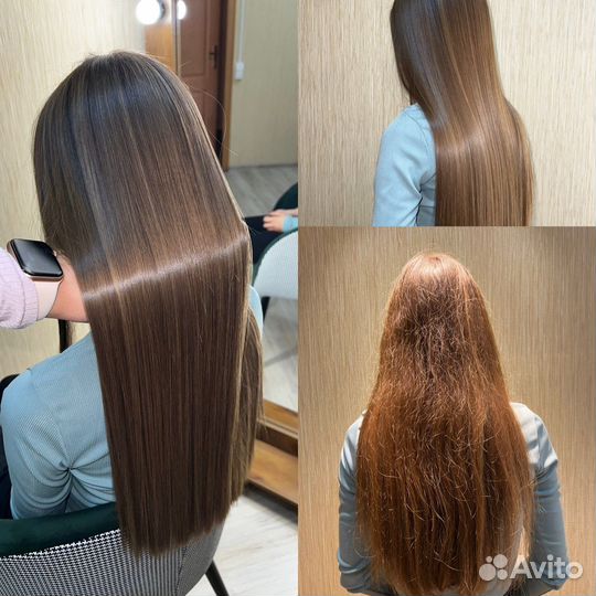 Кератиновое выпрямление волос