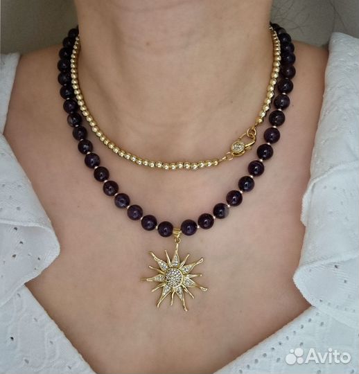 Чокер колье аметист