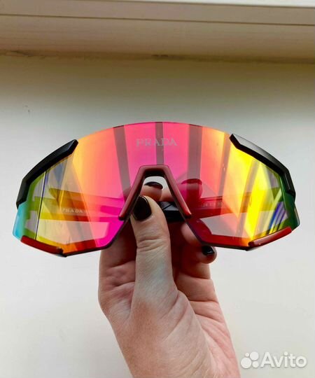 Очки спортивные зеркальные красные