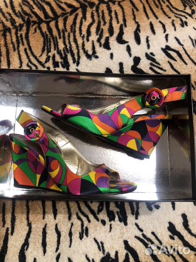 Босоножки37 1/2 lloriblu текстиль мультицвет