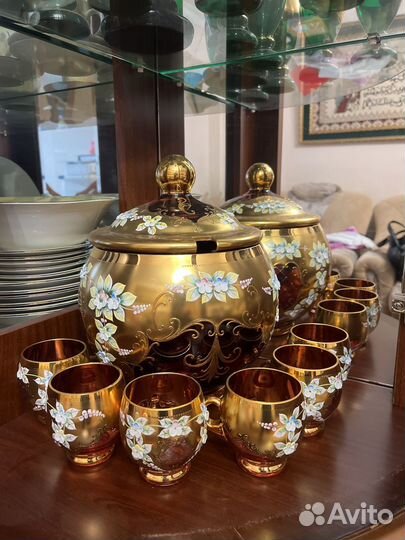 3 набора посуды из Богемного стекла