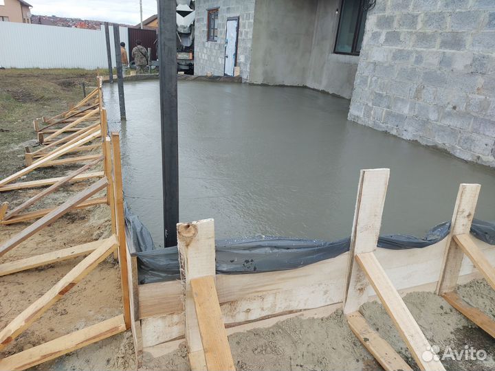 Бетонирование полов, дорожек, площадок, отмосток