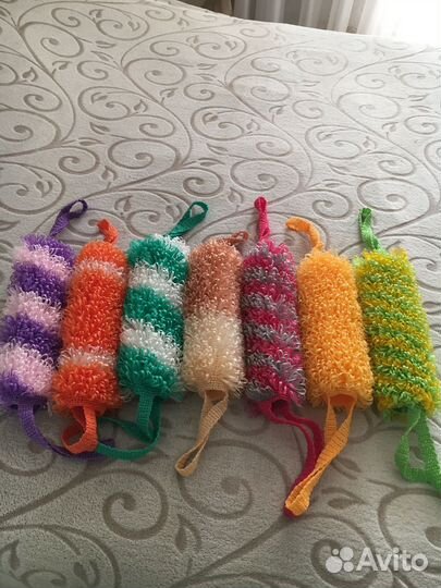 Мочалка ручной работы, 35 см для душа и бани