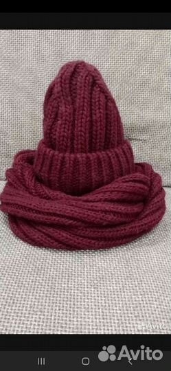 Комплект шапка и снуд женский