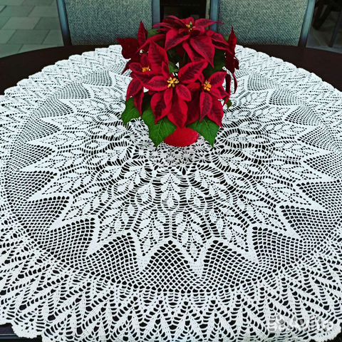 Скатерть D 1,2 м ручная работа, ретро-нить