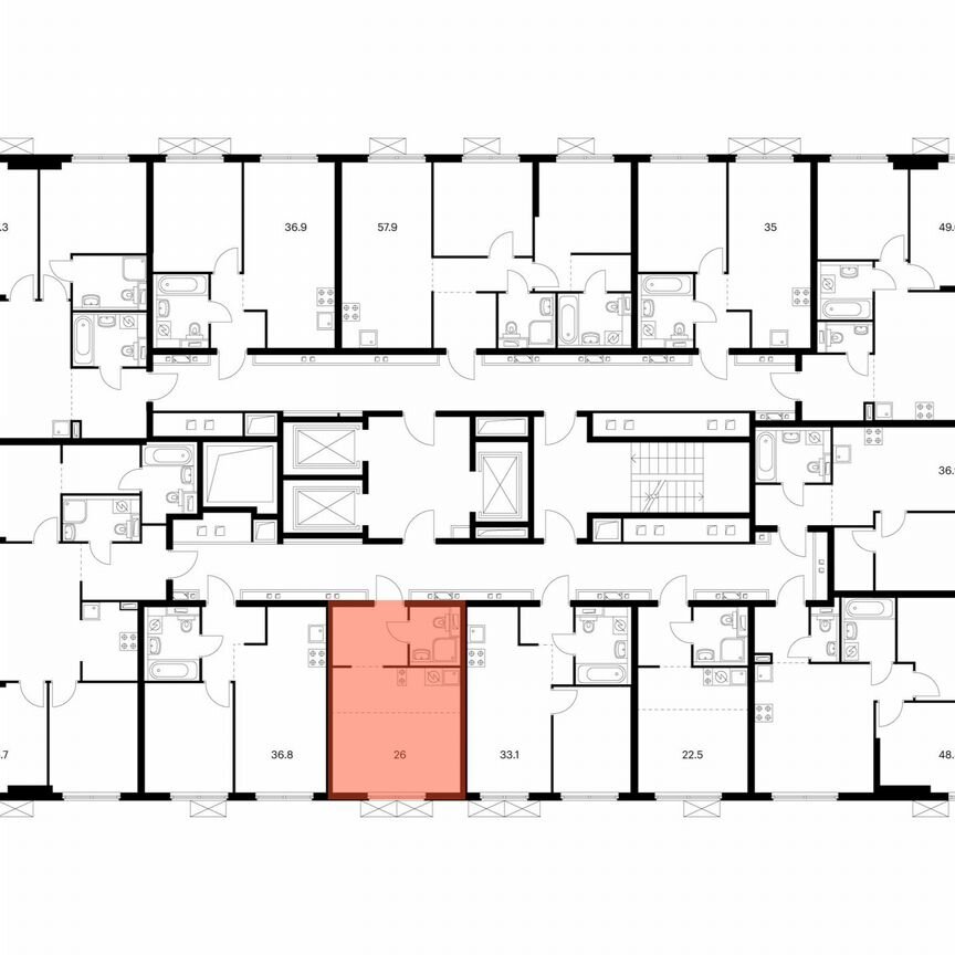 Квартира-студия, 26 м², 18/24 эт.