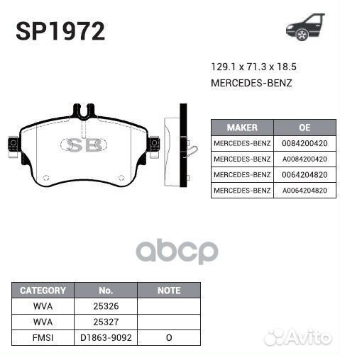 Колодки тормозные mercedes A(W176) 12/B(W246)