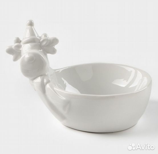 Бокалы с надписями, конфетница с оленем. В коробке