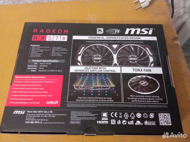 Видеокарта Radeon rx570 4gb MSI armor oc