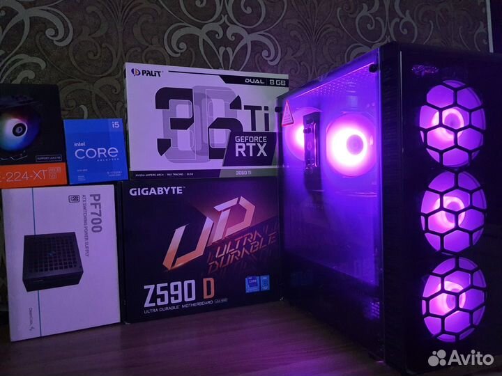 Мощный Игровой Пк Core i5 11600KF/Z590+RTX3060Ti