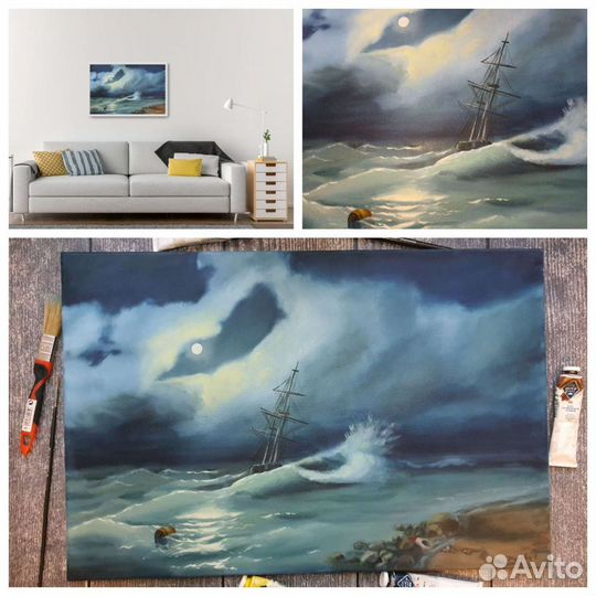 Картина маслом Айвазовский и море (листайте)