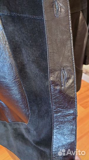 Пиджак кожа замша натур