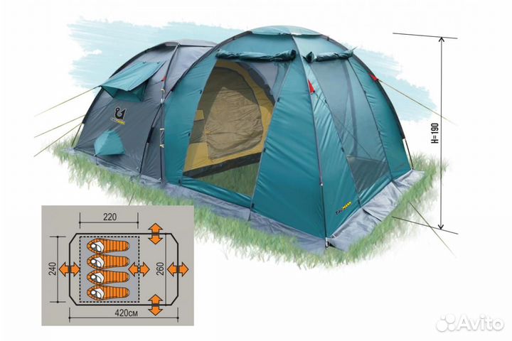 Палатка taumann river grand 4