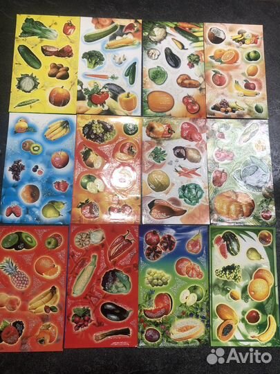 Наклейки цветы пасха насекомые фрукты