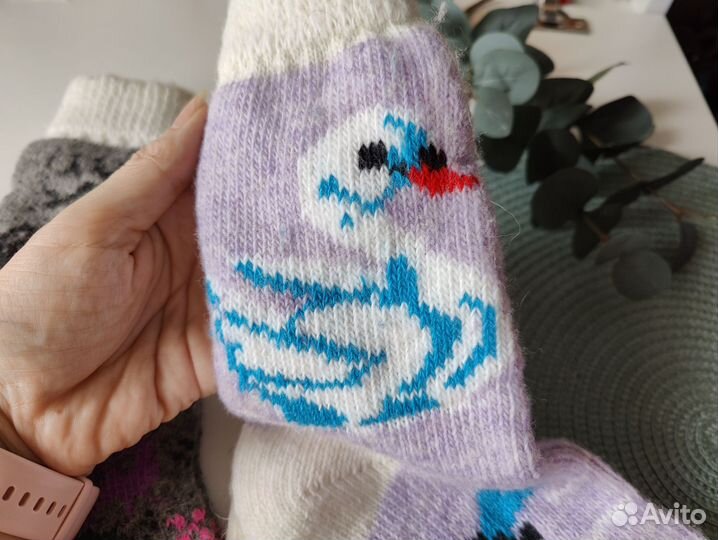 Носки теплые Новые 25 размер шерстяные вязаные