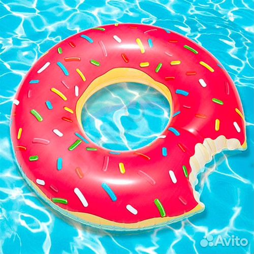 Новый Надувной круг пончик 90 см диаметр