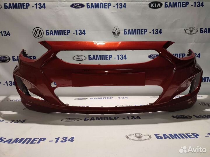 Бампер передний hyundai solaris в цвет Красный