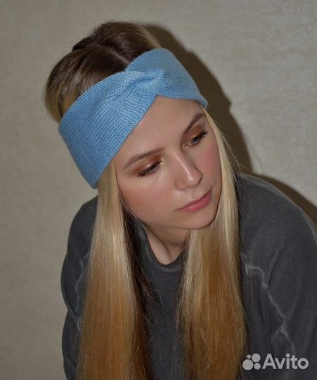 Повязка на голову вязаная,женская