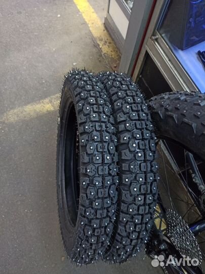 Шины зимние шипованные 20-4.0 для электро фэтбайка