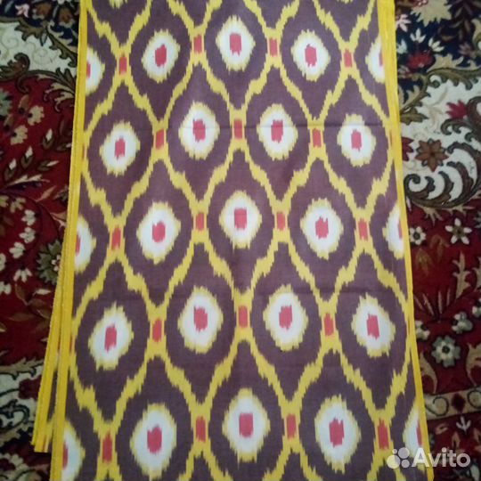 Узбекский хлопковый икат ручного ткачества. F007