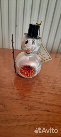 Новогодняя елочная игрушка Krebs glas снеговик