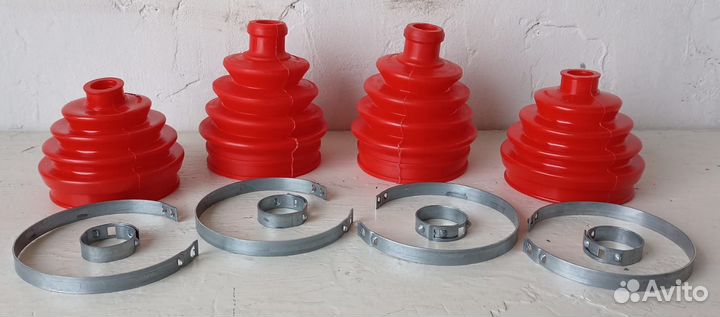 Пыльники нива, полиуретан 4шт.+хомуты