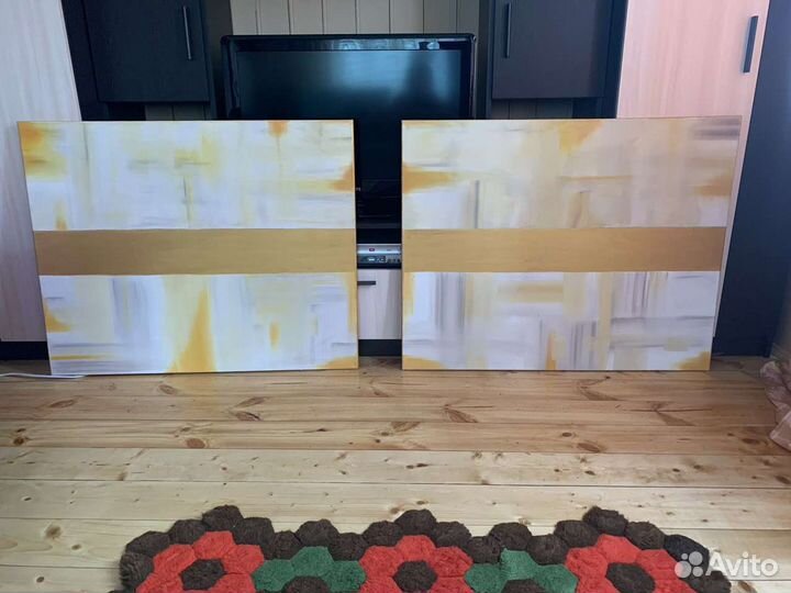 2 большие картины Маслом Абстракция 100х80