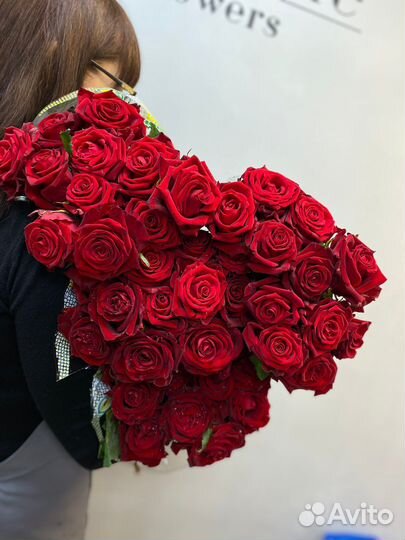 Розы красные 70см