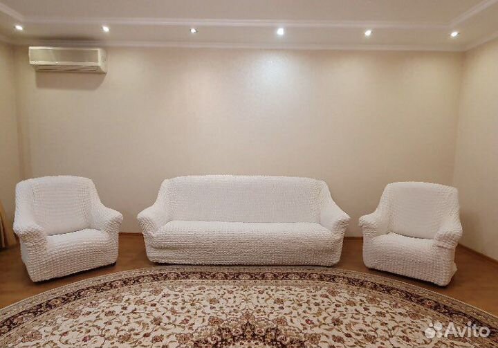 Чехлы на диван трехместный и 2 кресла