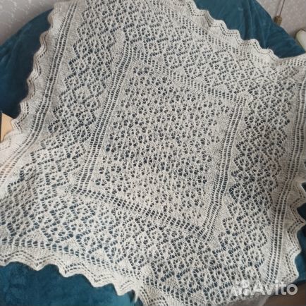 Платок пуховый, ажурный
