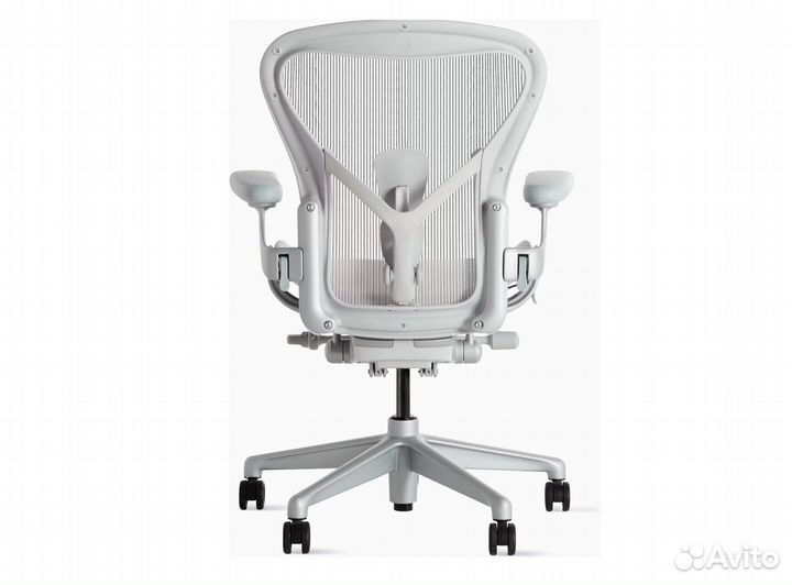 Кресло Herman Miller Aeron B/Mineral, Satin Alumin