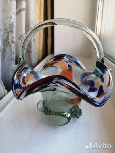 Вазочка цветное стекло СССР