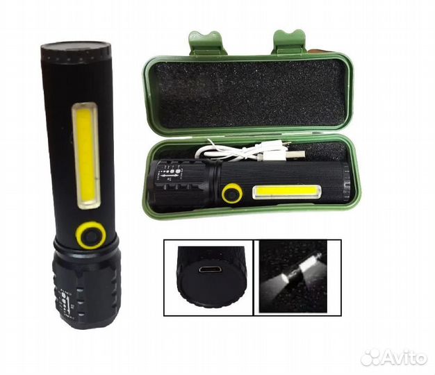 Ручной светодиодный аккумуляторный фонарь карманны