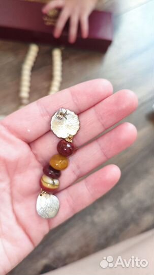Комплект бусы и серьги