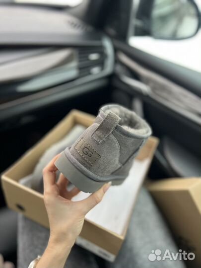 Угги ультра короткие серые